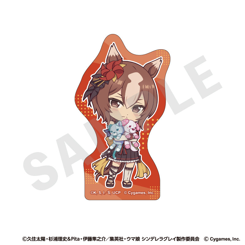 アニメ『ウマ娘 シンデレラグレイ』 のグッズ、ヤエノムテキのステッカーの画像です