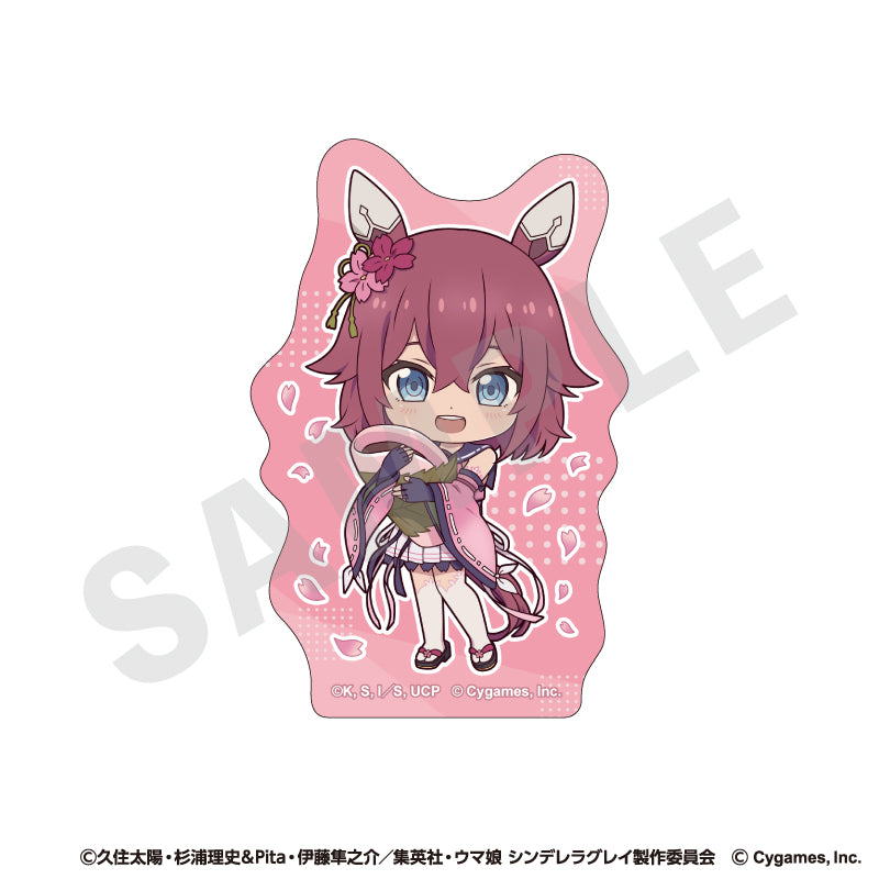 アニメ『ウマ娘 シンデレラグレイ』 のグッズ、サクラチヨノオーのステッカーの画像です