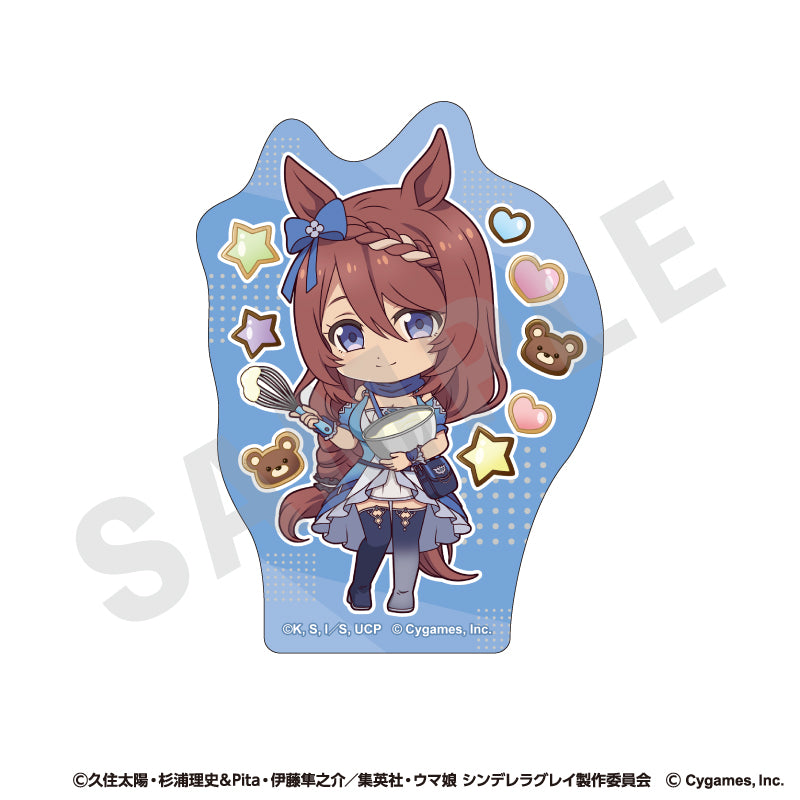 アニメ『ウマ娘 シンデレラグレイ』 のグッズ、スーパークリークのステッカーの画像です