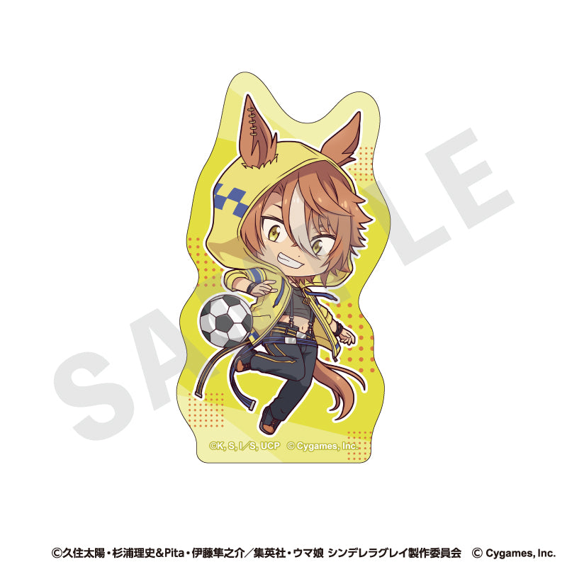 アニメ『ウマ娘 シンデレラグレイ』 のグッズ、ディクタストライカのステッカーの画像です