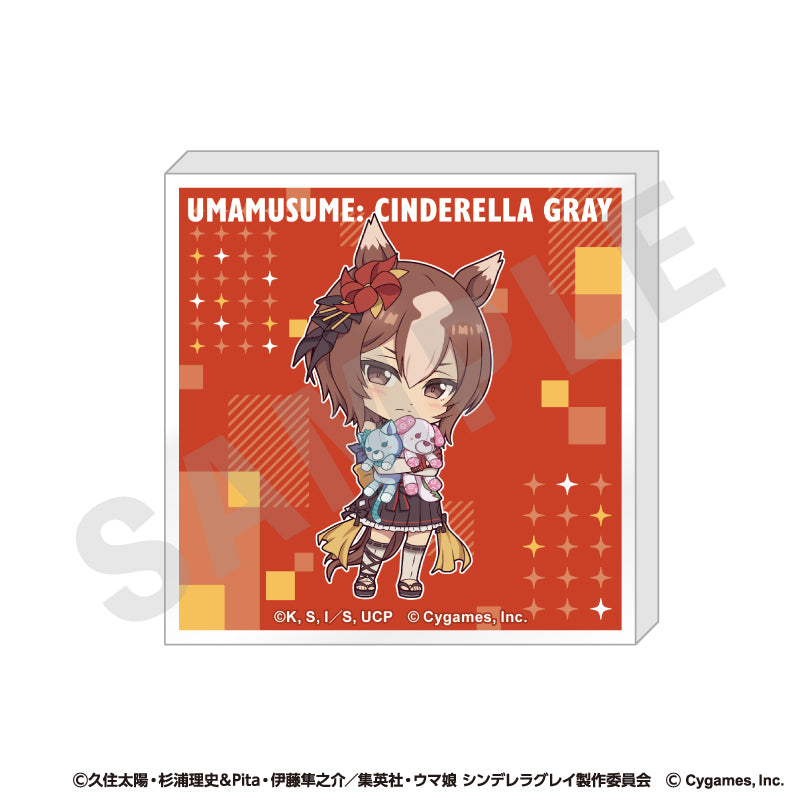 アニメ『ウマ娘 シンデレラグレイ』 のグッズ、ヤエノムテキのアクリルブロックの画像です