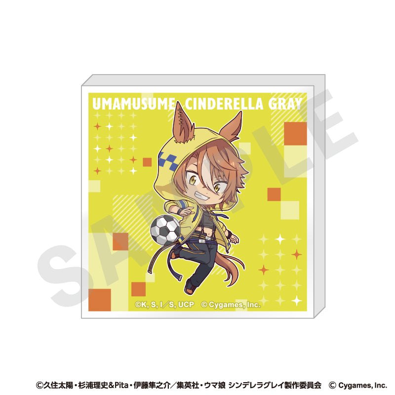 アニメ『ウマ娘 シンデレラグレイ』 のグッズ、ディクタストライカのアクリルブロックの画像です