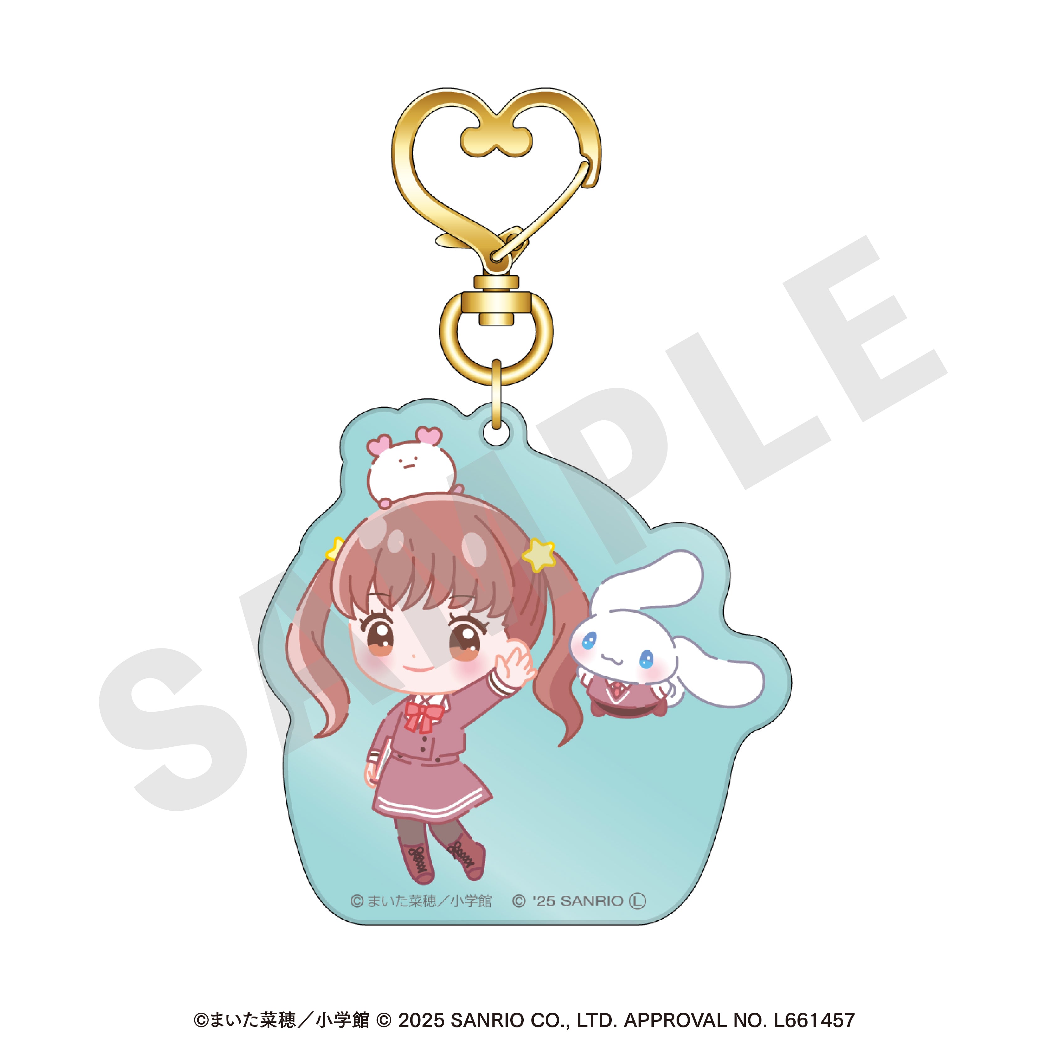ちゃおヒロインズ×サンリオキャラクターズ のグッズ、大根ねね・シナモロールのキーホルダーの画像です