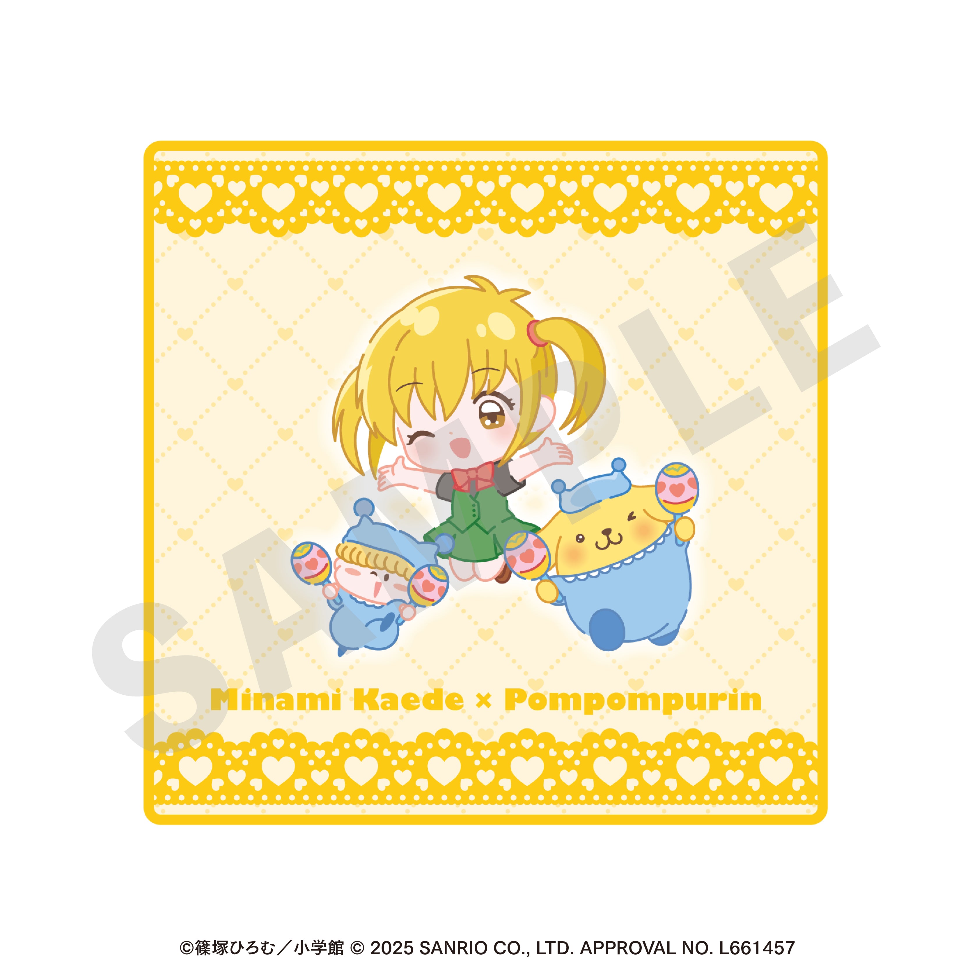ちゃおヒロインズ×サンリオキャラクターズ のグッズ、南楓・ポムポムプリンのタオルの画像です