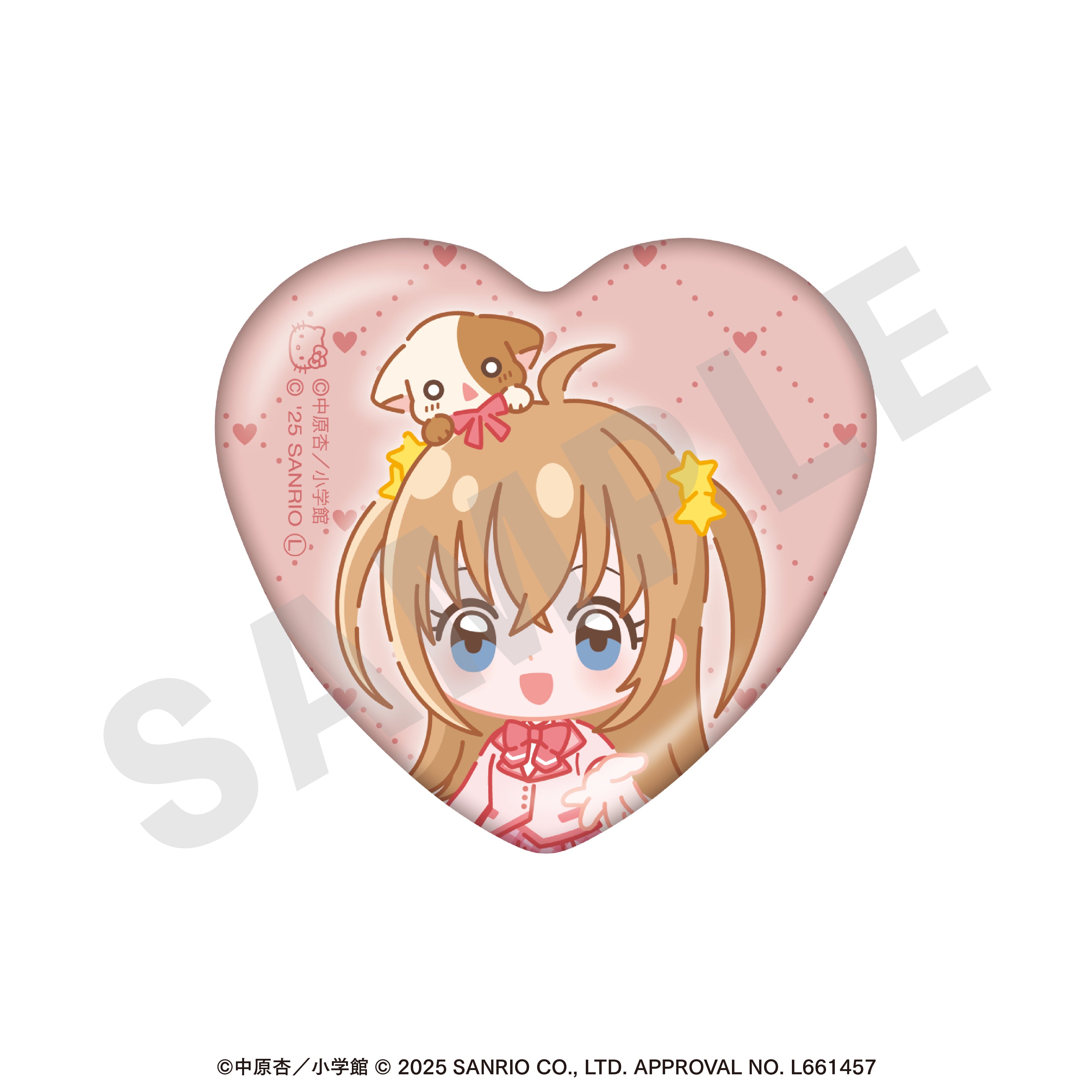 ちゃおヒロインズ×サンリオキャラクターズ のグッズ、月島きらりの缶バッジの画像です