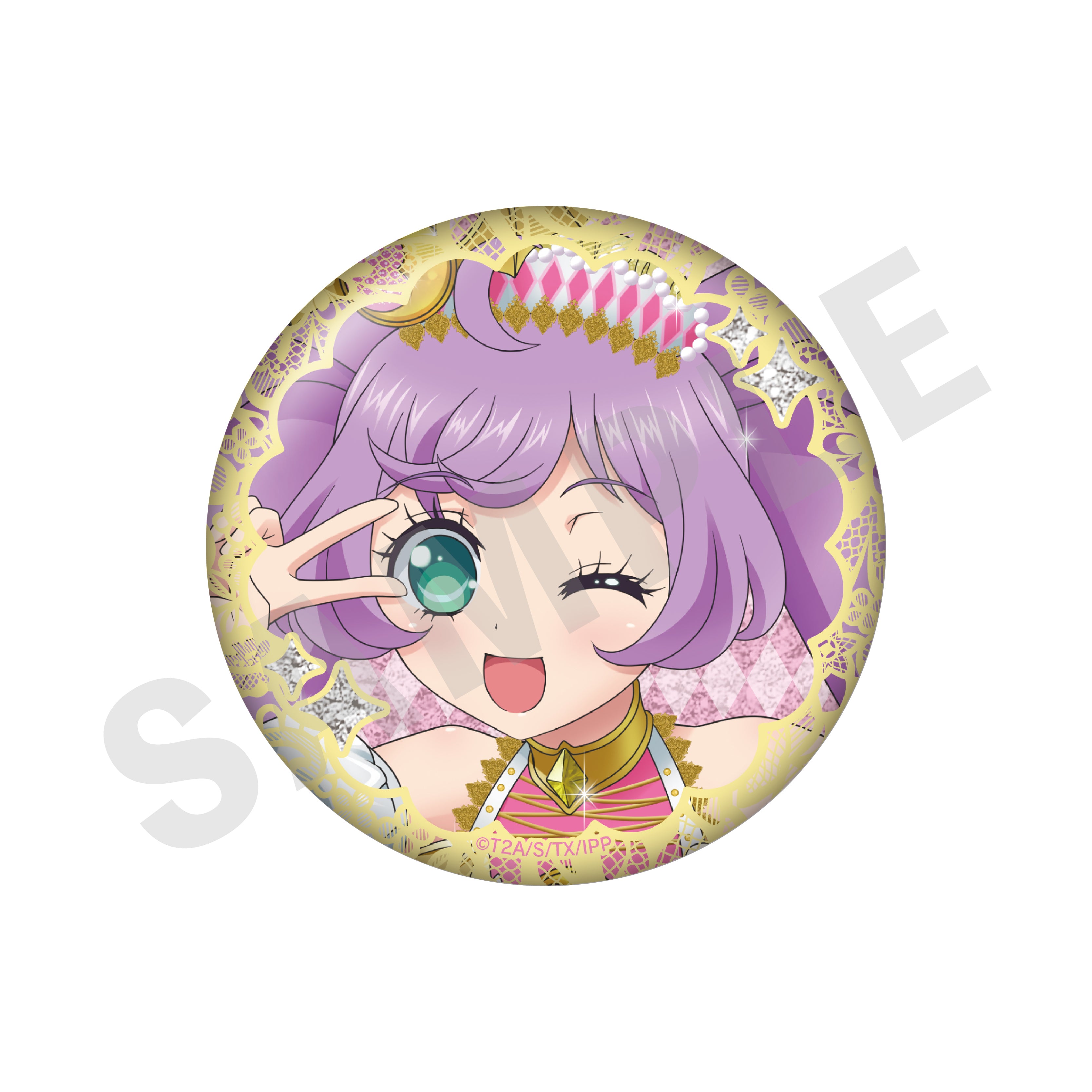 プリパラ のグッズ、真中らぁらの缶バッジの画像です