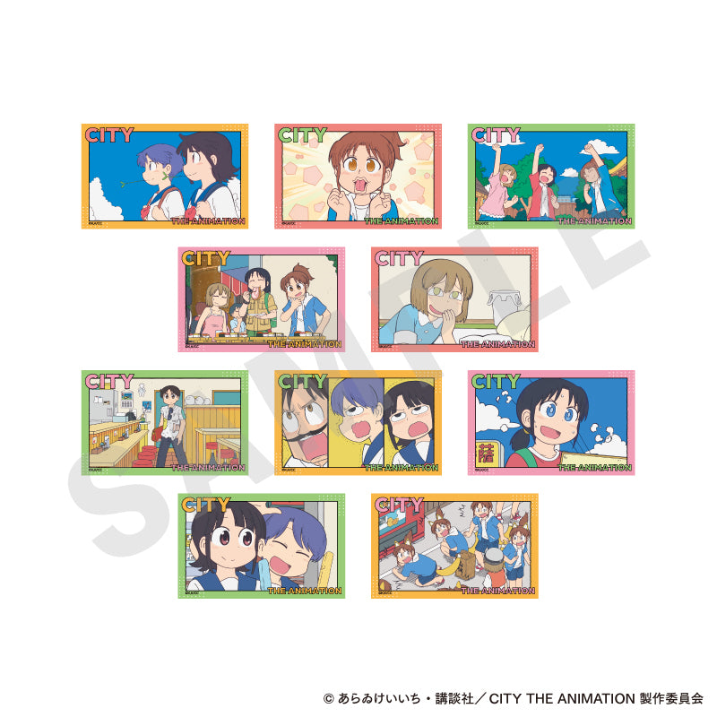 CITY THE ANIMATION ～favorite series～のグッズ、南雲美鳥・にーくら・泉わこ・雨飾えり・真壁まつり・真壁鶴菱・真壁立涌のカードの1枚目の画像です