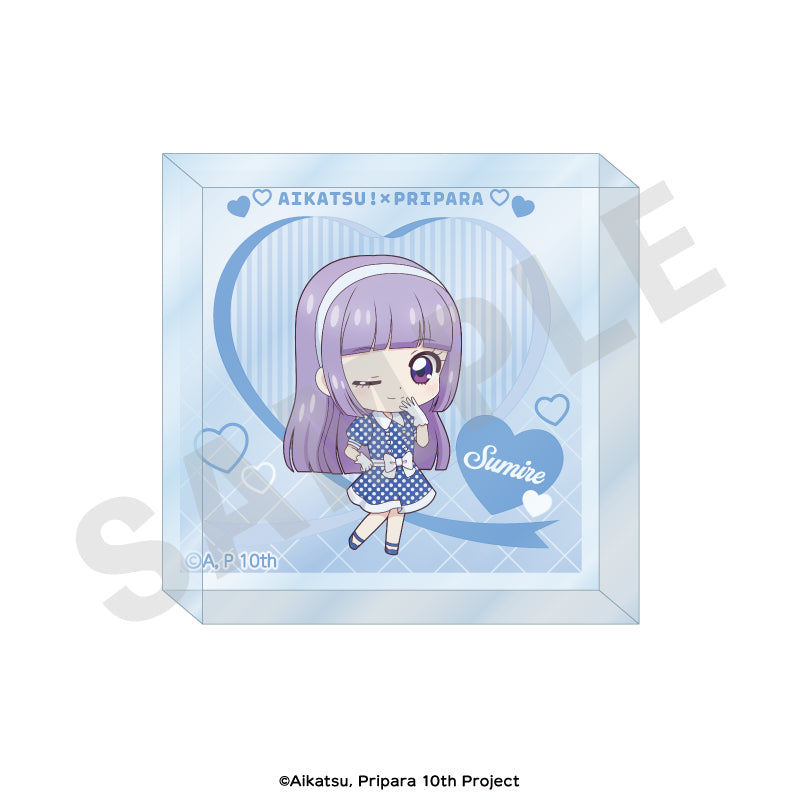 アイカツ！×プリパラ THE MOVIE -出会いのキセキ！- のグッズ、氷上スミレのアクリルブロックの画像です