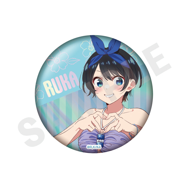 彼女、お借りします のグッズ、更科瑠夏の缶バッジの画像です