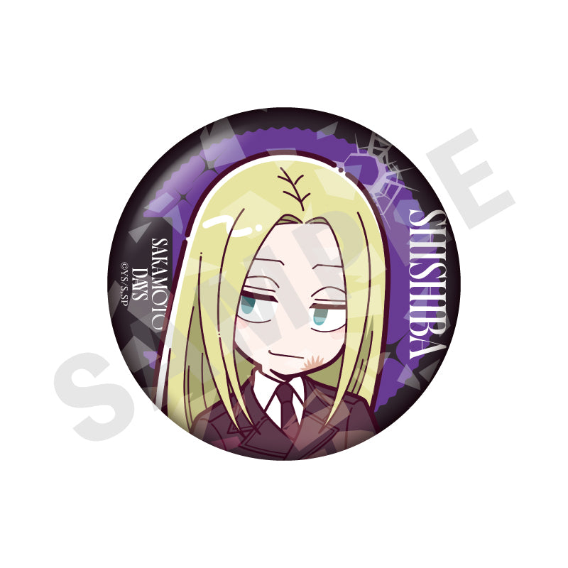 SAKAMOTO DAYS のグッズ、神々廻の缶バッジの画像です