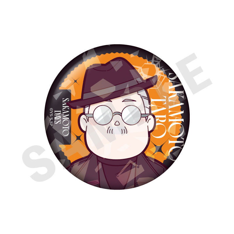 SAKAMOTO DAYS のグッズ、坂本の缶バッジの画像です