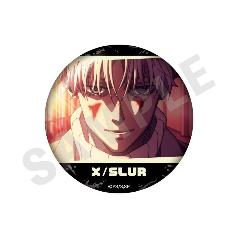 SAKAMOTO DAYS ～favorite series～のグッズ、X・スラーの缶バッジの画像です