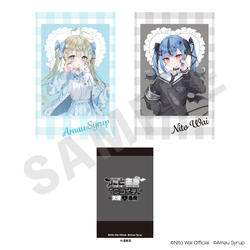 にとあま♡ニコイチ♡天使と悪魔 のグッズ、新兎わい・天羽しろっぷのチェキ風カードの1枚目の画像です