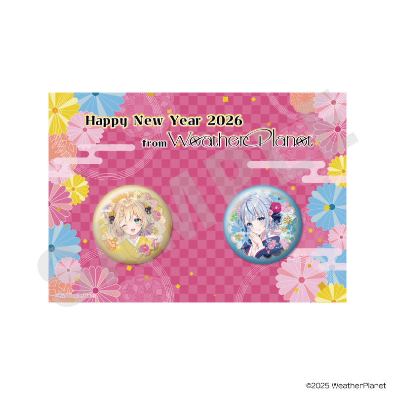 WeatherPlanet のグッズ、雨海ルカ・天晴ひなたの缶バッジの1枚目の画像です