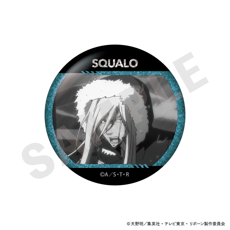 家庭教師ヒットマンREBORN! のグッズ、スペルビ・スクアーロの缶バッジの画像です