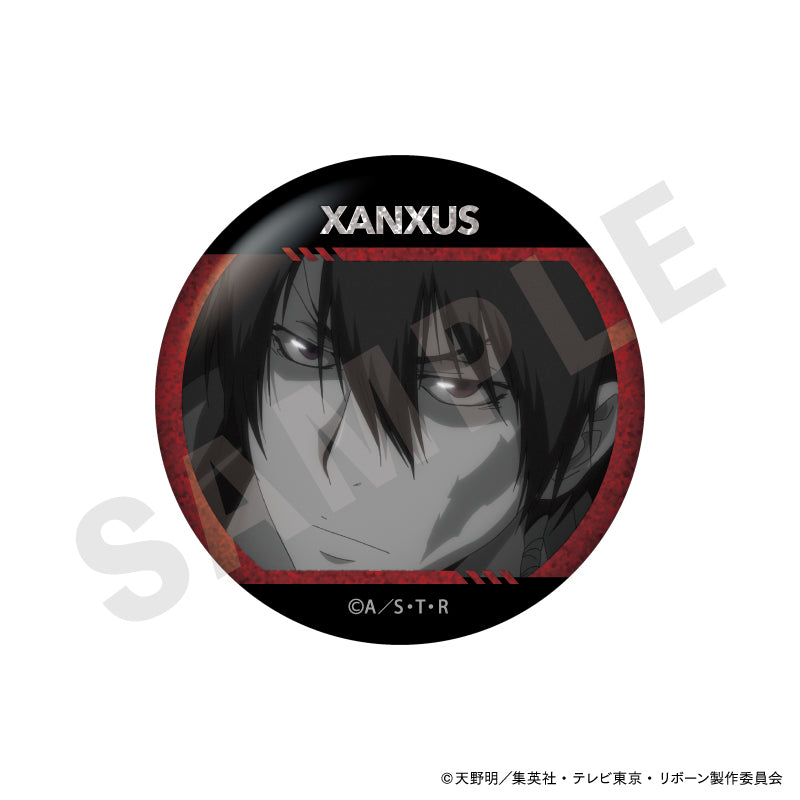 家庭教師ヒットマンREBORN! のグッズ、XANXUSの缶バッジの画像です