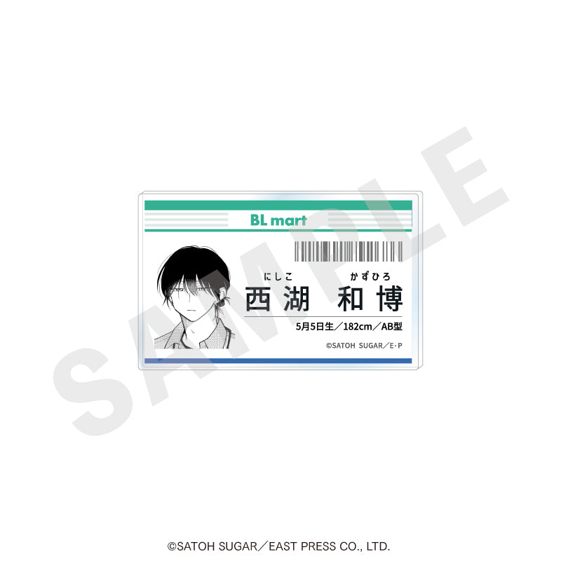 『北山くんと南谷くん』『西湖くんと東川くん』 のグッズ、西湖和博・東川健二のアクリルバッジの画像です