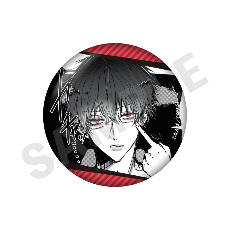 ゴミカスアイドル更生させないと私が死ぬ のグッズ、五味ロンの缶バッジの画像です