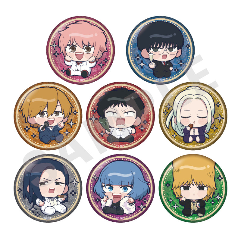 えぶりでいホスト のグッズ、コーイチ・ハジメ・リョーイチ・センイチ・シン・ルイ・ミオ・おこのみ太郎のグリッター缶バッジの1枚目の画像です