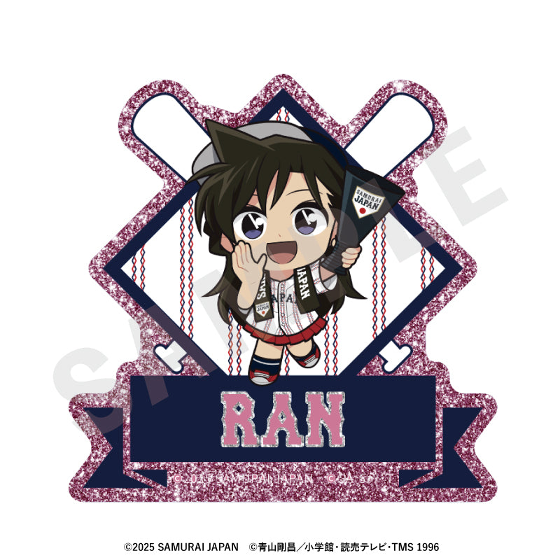 野球日本代表「侍ジャパン」×TVアニメ「名探偵コナン」 のグッズ、毛利蘭のお名前バッジの画像です