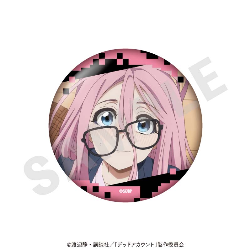 TVアニメ『デッドアカウント』 のグッズ、灰島ひよりの缶バッジの画像です