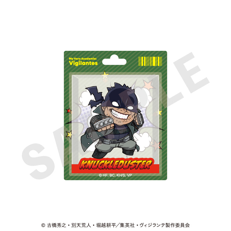 TVアニメ『ヴィジランテ -僕のヒーローアカデミア ILLEGALS-』 のグッズ、ナックルダスターのステッカーの画像です