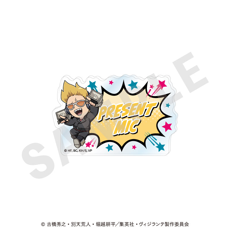 TVアニメ『ヴィジランテ -僕のヒーローアカデミア ILLEGALS-』 のグッズ、プレゼント・マイクのお名前バッジの画像です