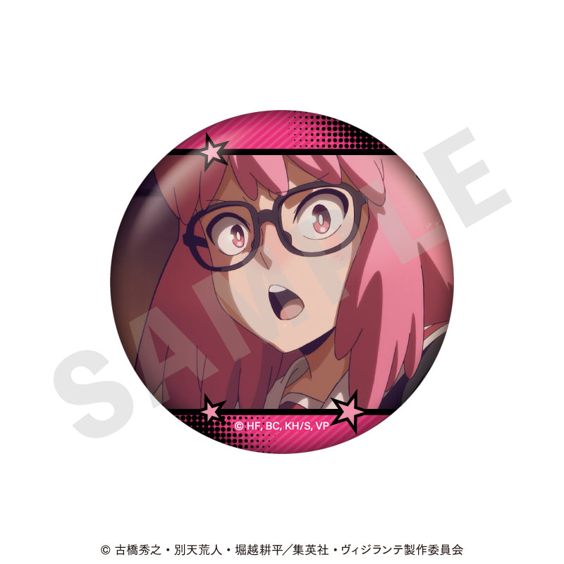 TVアニメ『ヴィジランテ -僕のヒーローアカデミア ILLEGALS-』 のグッズ、ポップ☆ステップの缶バッジの画像です