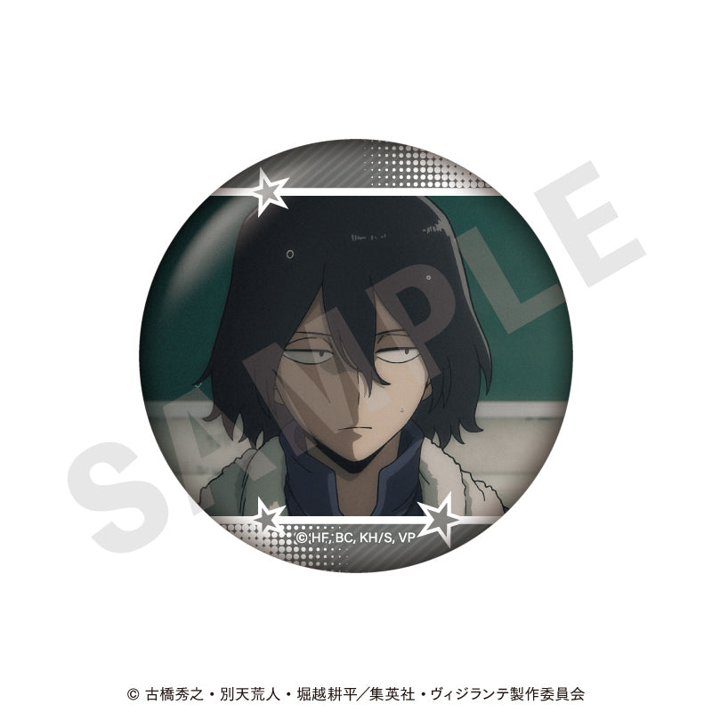 TVアニメ『ヴィジランテ -僕のヒーローアカデミア ILLEGALS-』 のグッズ、イレイザーヘッドの缶バッジの画像です