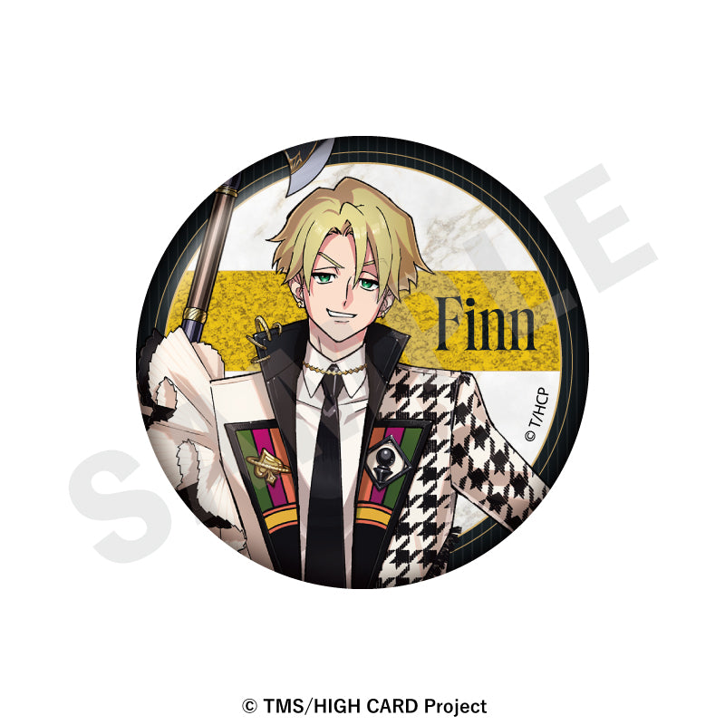『HIGH CARD』 のグッズ、フィン・オールドマンの缶バッジの画像です