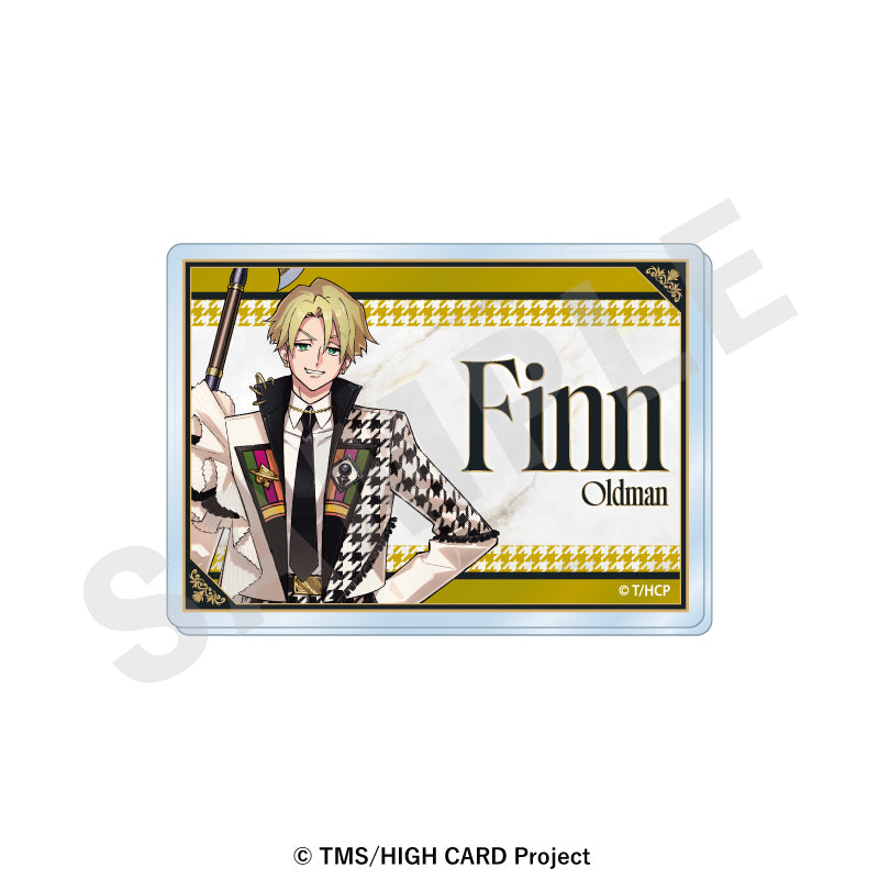 『HIGH CARD』 のグッズ、フィン・オールドマンのお名前バッジの画像です