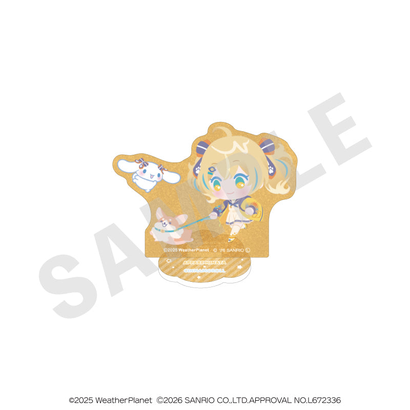 WeatherPlanet x Sanrio characters のグッズ、天晴ひなた・シナモロールのアクリルスタンドの画像です