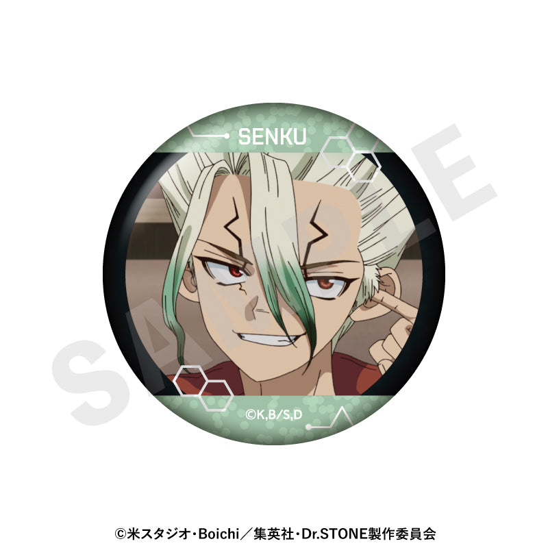 Ｄｒ．ＳＴＯＮＥ のグッズ、石神千空の缶バッジの画像です