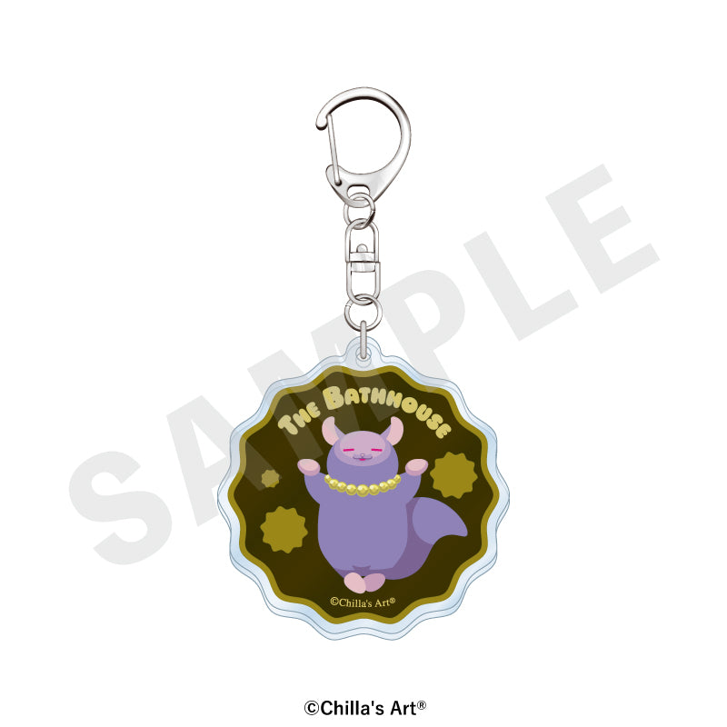 Chilla's Art のグッズ、地獄銭湯のアクリルキーホルダーの画像です