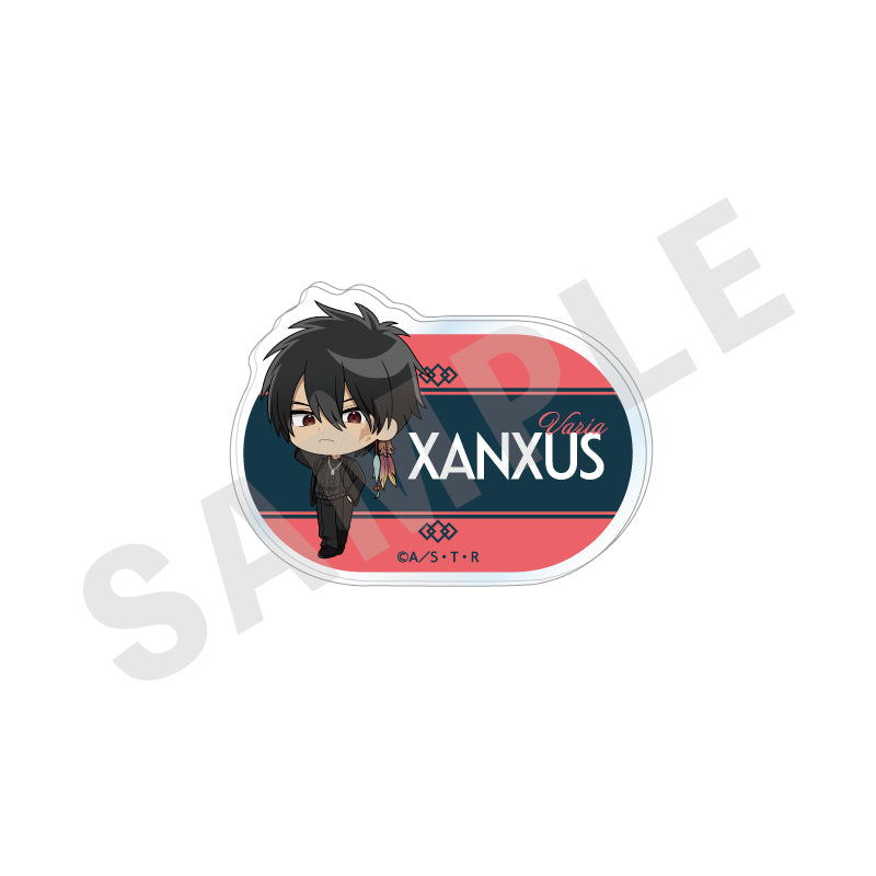 家庭教師ヒットマンREBORN! のグッズ、XANXUSのお名前バッジの画像です